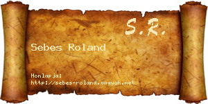 Sebes Roland névjegykártya